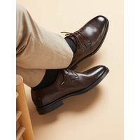 Jones Bootmaker Wide Fit Leather Derby Shoes Dark Brown