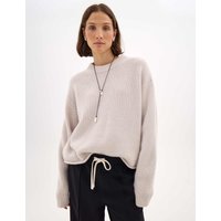 HUSH Crew Neck Chunky Jumper With Cashmere Neutral