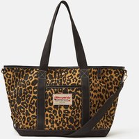 ACCESSORIZE Canvas Leopard Print Shoulder Bag Brown Mix