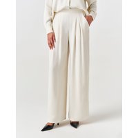 Ghost Satin Pleated Wide Leg Trousers Ivory