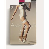 Autograph 2 Pack 10 Denier Ladder Resist Matt Hold-Ups Ivory