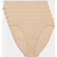 M&S 5pk Cotton Modal High Waisted High Leg Knickers Rose Quartz