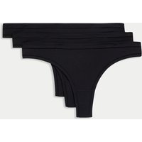 Body by M&S 3pk Flexifit™ Modal Thongs Black