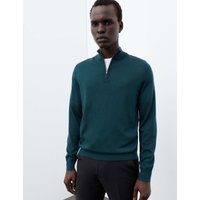 Autograph Pure Extra Fine Merino Wool Half Zip Jumper Dark Kingfisher