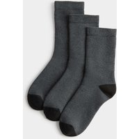 M&S 3 Pack Heatgen™ Thermal Ankle Socks (8½ Small to 10½ Large) Grey