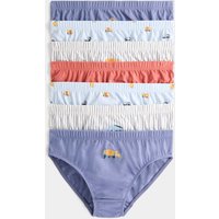 M&S 7 Pack Pure Cotton Construction Briefs (18 Mths - 10 Yrs) Blue Mix