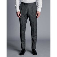 Charles Tyrwhitt Slim Fit Pure Wool Pinstripe Suit Trousers Grey Mix