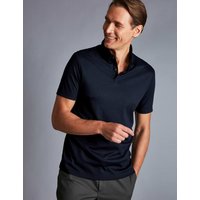 Charles Tyrwhitt Pure Cotton Jersey Polo Shirt Navy