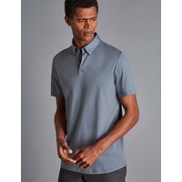 Charles Tyrwhitt Pure Cotton Jersey Polo Shirt Blue Denim