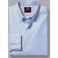 Charles Tyrwhitt Slim Fit Pure Cotton Striped Oxford Shirt Blue