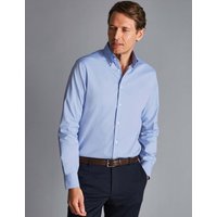 Charles Tyrwhitt Slim Fit Non Iron Pure Cotton Oxford Shirt Blue