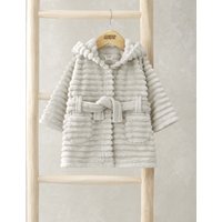 Mamas & Papas Faux Fur Bear Hooded Dressing Gown (3-36 Mths) White Mix