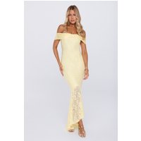 Secrets Worth Sharing Off Shoulder Lace Maxi Dress Yellow