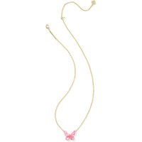 Bianca Butterfly Gold Short Pendant Necklace Iridescent Pink Mix