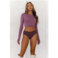 BASE Errands All Day Long Sleeve Crop Top Mauve