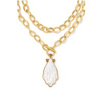 Alexa Vintage Gold Statement Necklace Ivory Mother Of Pearl