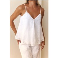 Rooftop Oasis Embroidered Cami Top White