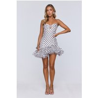 Trends In Focus Strapless Polka Dot Mini Dress White