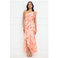 Serene Chic One Shoulder Maxi Dress Peach