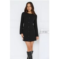 Winter Winner Long Sleeve Mini Dress Black