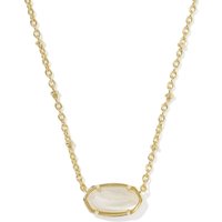 Elisa Gold Statement Short Pendant Necklace Natural Mother Of Pearl