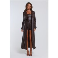 The Statement Faux Leather Coat Chocolate