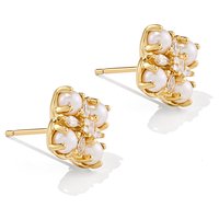 Dira Pearl Gold Stud Earrings Freshwater Cultured Pearl