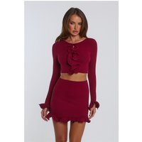 Hello Molly Enjoy 29% Off Summer Lush LongSleeve Crop Top in Wine