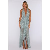 Put Yourself First Polka Dot Maxi Dress Green