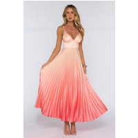 Like You Own It Satin Pleated Maxi Dress Orange