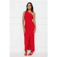 Neon Nectar One Shoulder Mesh Maxi Dress Red
