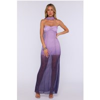 Just Lovely Strapless Ombre Maxi Dress Purple