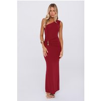 Good Times Club One Shoulder Maxi Dress Wine