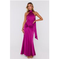 Evening Edition Satin Halter Maxi Dress Magenta