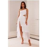 Day In Manhattan One Shoulder Maxi Dress White