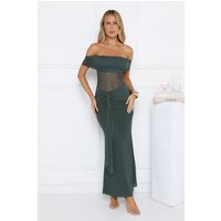 Nightfall Glitter Off Shoulder Maxi Dress Teal