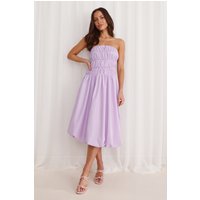 Stella Strapless Bubble Midi Dress Lilac