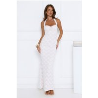 Delicate Daydream Halter Lace Maxi Dress White