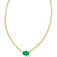 Hello Molly Enjoy 13% Discount on Cailin Gold Pendant Necklace with Green Crystal