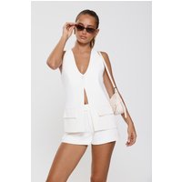 Monochrome Mood Tailored Vest Top White