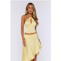 Kiss Me Energy Satin Halter Top Yellow