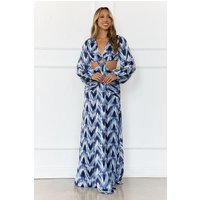 Brielle Long Sleeve Maxi Dress Navy