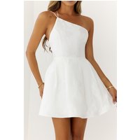 Petals And Poetry One Shoulder Mini Dress White