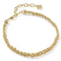 Gabriella Braided Chain Bracelet 14K Yellow Gold Over Brass