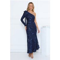 Wildflower Mood One Shoulder Maxi Dress Navy