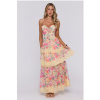 Spark Joy Strapless Maxi Dress Yellow