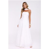 Sugar Babe Strapless Pleated Maxi Dress White