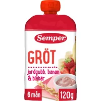 Semper Ätklar Gröt Jordgubb & Banan Klämpåse från 6 mån 120 g