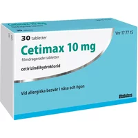 Cetimax Filmdragerad tablett 10mg Blister, 30tabletter