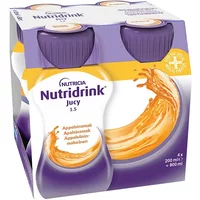 Nutridrink Jucy, apelsin, energirikt kosttillägg, klar, fettfri 4 x 200 milliliter